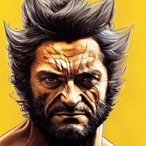 Prompt: wolverine starring into the camera, fixed eyes, cinematic, surreal, dramatic lighting, face, detailed, intricate, elegant, highly detailed, digital painting, artstation, chalk, concept art, smooth, sharp focus, illustration, art by sam spratt, dan mumford, artem demura and alphonse mucha