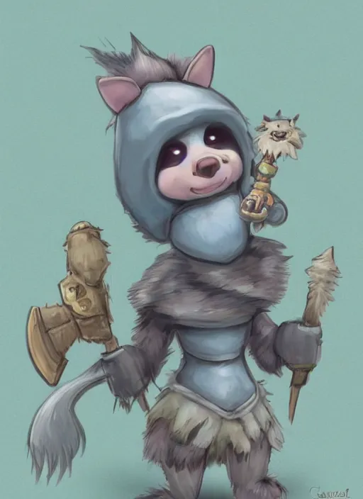 Image similar to very cute and adorable little anthropomorphic racoon knight princess, piglet, cartoon , fantasy forest, pale blue armor, pretty, DeviantArt, Artstation, trending on artstation, Yee Chong, Sydney Hanson, Mickael Lelièvre, Jaeyeon Nam, derevschikova