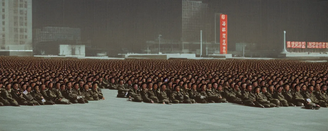 Image similar to north korea, national geographic, canon 5 0 mm, cinematic lighting, photography, retro, film, kodachrome