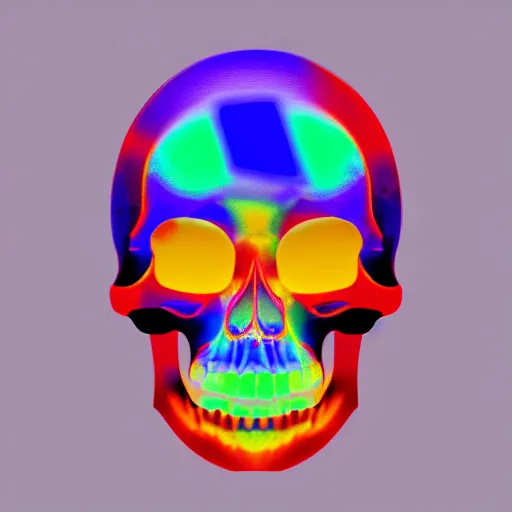 Image similar to Holographic skull with windows xp style and VHS effect