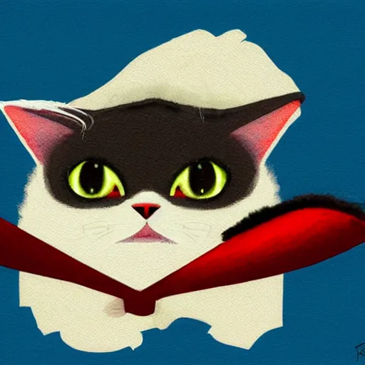 Image similar to cat sat on a mat wearing a hat and holding a bat, digital art, smooth, sharp focus