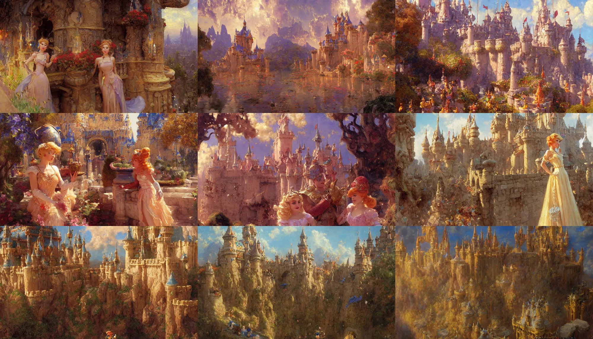 Prompt: princess peach's castle, highly detailed painting by gaston bussiere, craig mullins, j. c. leyendecker 8 k