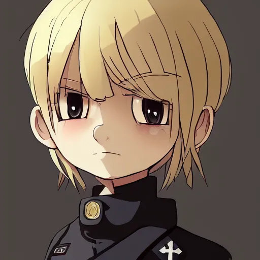 Prompt: beautiful little blonde boy in nazi uniform. made in abyss art style, inspired by kris from deltarrune, cute detailed artwork, anatomically correct, soft details, ilya kuvshinov, reflection, perfect composition, portrait, illumination, digital art, detailed anime soft face, symmetrical face, western comic, illustration, realistic, nazism