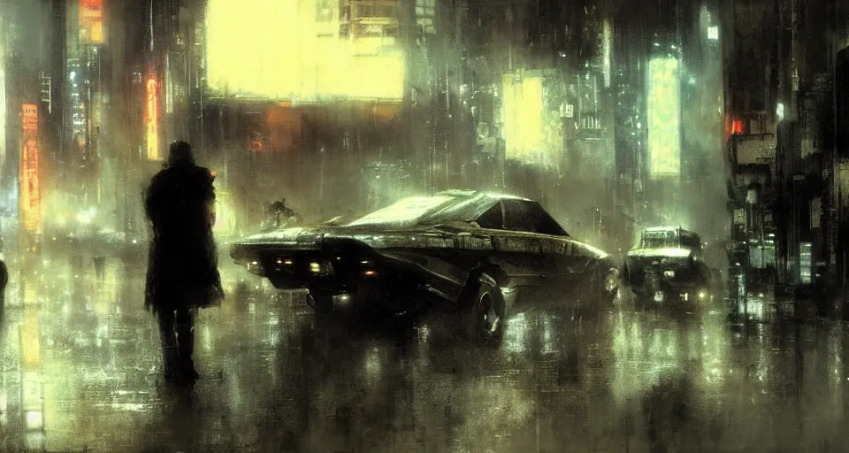 Image similar to an emotional scene from bladerunner, by jeremy mann, peter elson.