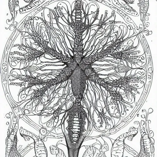 Image similar to picture from a children's coloring book, made by ernst haeckel