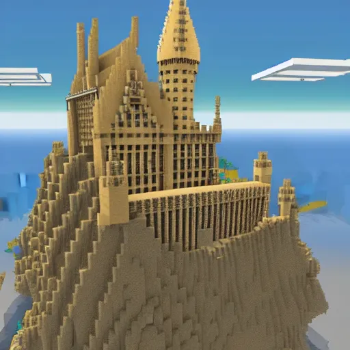 Image similar to Hogwarts castle, trending Minecraft build