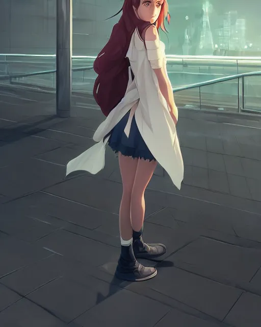 Prompt: a girl at the mall, very sexy outfit, detailed face, perfectly shaded, atmospheric lighting, by makoto shinkai, stanley artgerm lau, wlop, rossdraws