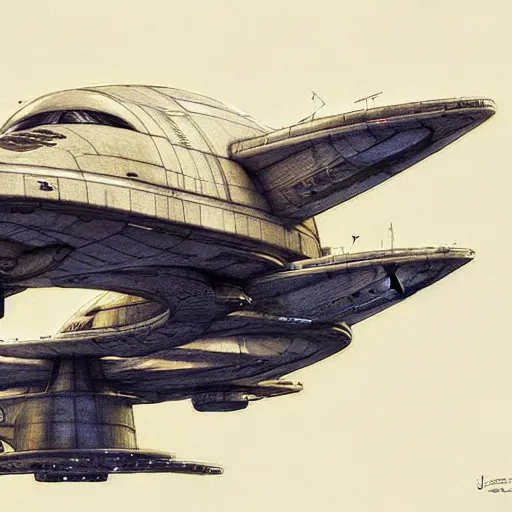 Image similar to starship enterprise by jean - baptiste monge