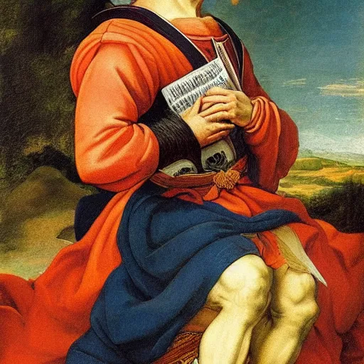 Prompt: renaissance oil painting of Goku posing as napoleon