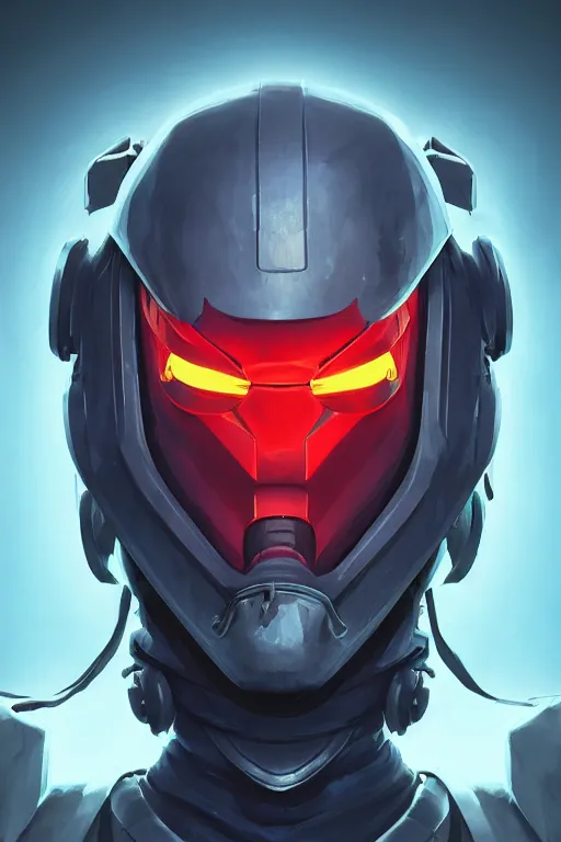 Image similar to epic mask helmet robot ninja portrait stylized as fornite style game design fanart by concept artist gervasio canda, behance hd by jesper ejsing, by rhads, makoto shinkai and lois van baarle, ilya kuvshinov, rossdraws global illumination radiating a glowing aura global illumination ray tracing hdr render in unreal engine 5