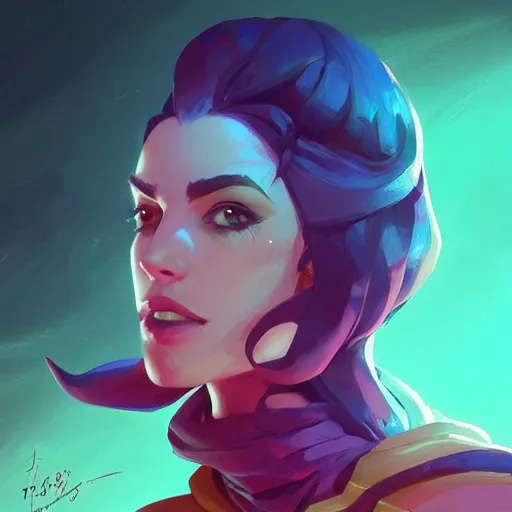 Image similar to portrait of a beautiful woman, maya ali mage, gloomhaven, dynamic lighting, gaudy colors, octane render aesthetic, matte painting concept art, official fanart behance hd artstation by jesper ejsing, by rhads and makoto shinkai and lois van baarle and ilya kuvshinov and rossdraws