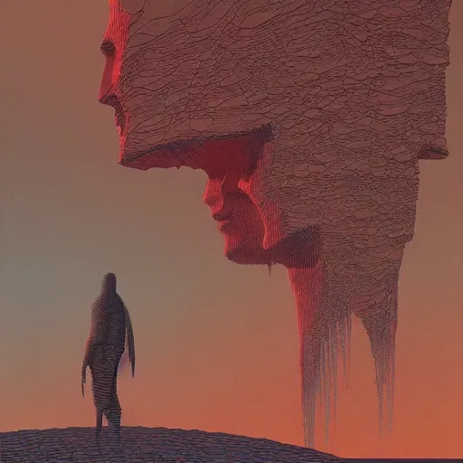 Image similar to textures silhouettes album cover designed by Jean Giraud, Moebius, Beksinski