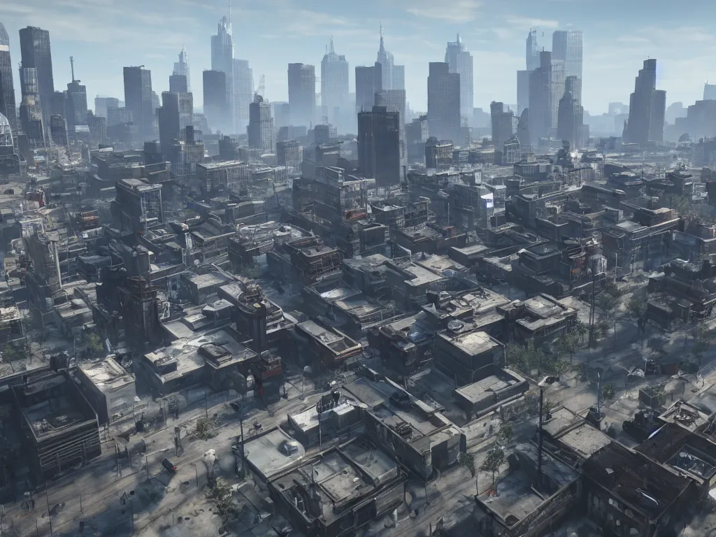 Image similar to Detroit Become Human game city, 4k detailed, unreal engine, very very well detailed image, 8k