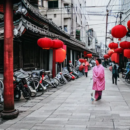 Prompt: chinese street, chinese urban street photography