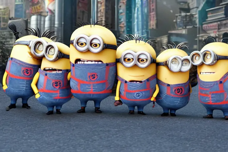 Prompt: guy fieri as all the minions in minions 3 rise of gru