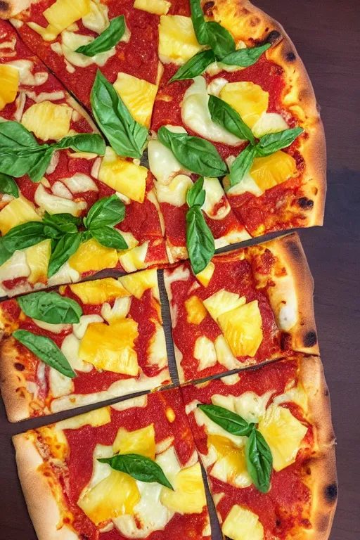 Image similar to pizza on pineapple