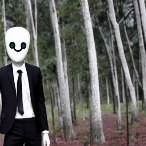 Image similar to slenderman, slenderman is selling vegemite, dark and eerie, realistic cgi, no face, tall and wearing suit