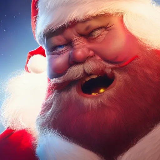 Image similar to Santa Claus is Thanos, hyperdetailed, artstation, cgsociety, 8k