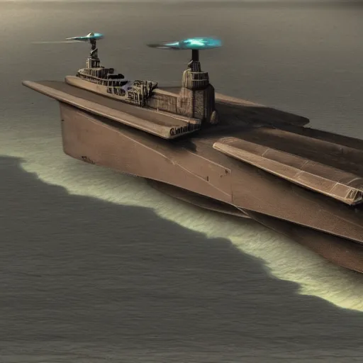 Image similar to giant warship plane, dieselpunk,