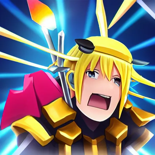 Prompt: anime pencil as clash of clans app icon