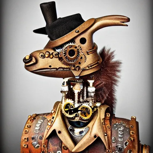 Prompt: a steampunk llama, detailed