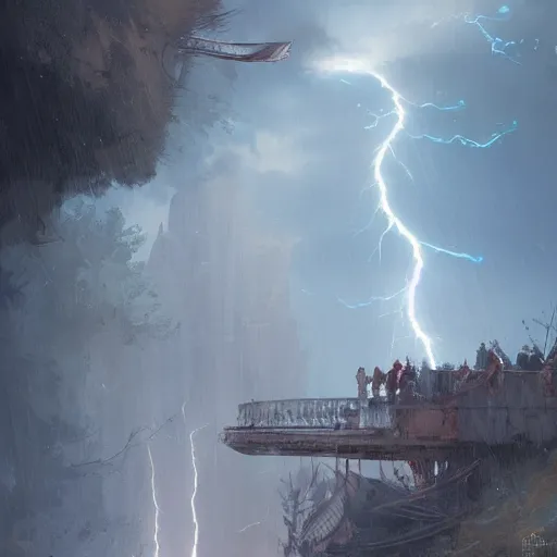 Prompt: the lightning strike by greg rutkowski and wlop