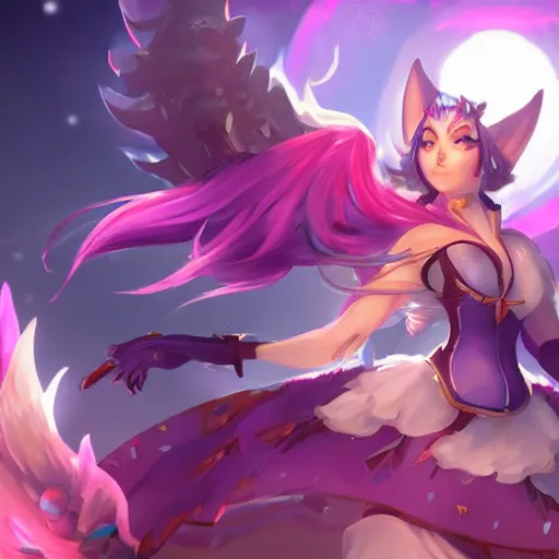 Prompt: a runeterra universe with ahri