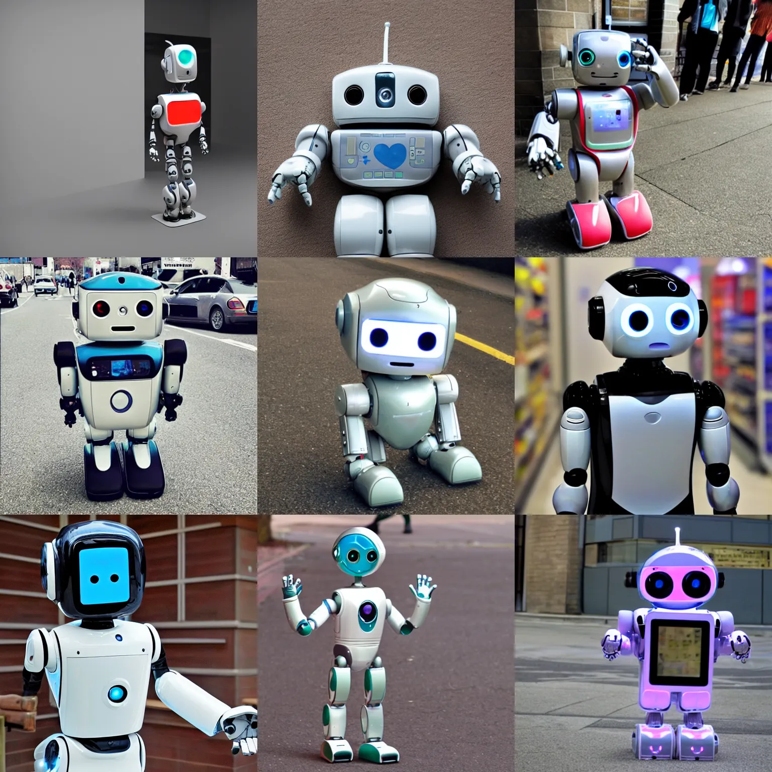 Prompt: <photograph robot='friendly adorable' robot-origin='futuristic self-aware sentient robot store'>Cute Robot Wants You To Pick It Up</photograph>