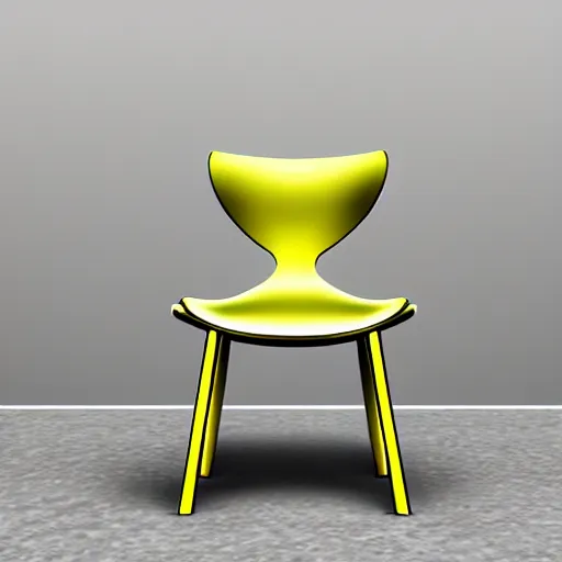 Image similar to three view design of a banana - shaped chair
