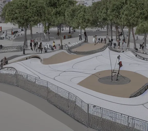 Image similar to An skatepark designed by Gaudí, highly detailed, 8k, HD