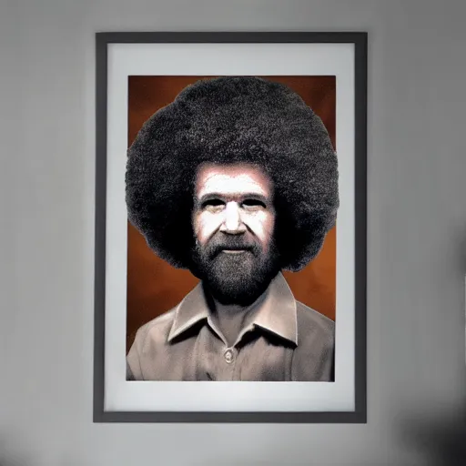 bob ross as a chia pet, photo, studio lighting, Stable Diffusion