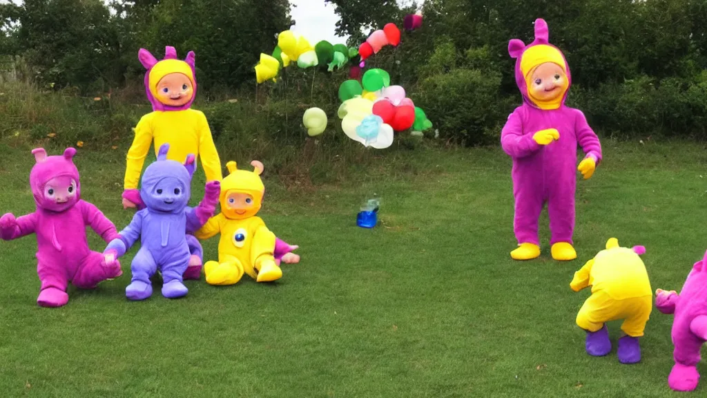 Image similar to teletubbie funeral