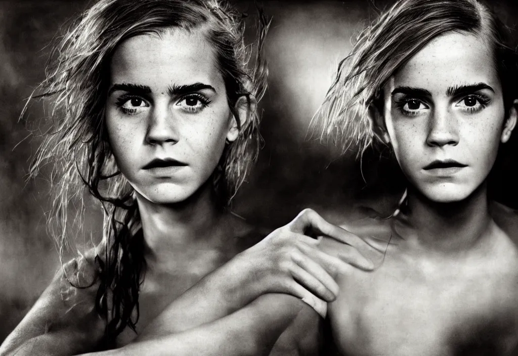 Prompt: full frame dr. seuss, emma watson, photo, h. r. giger, by lee jeffries