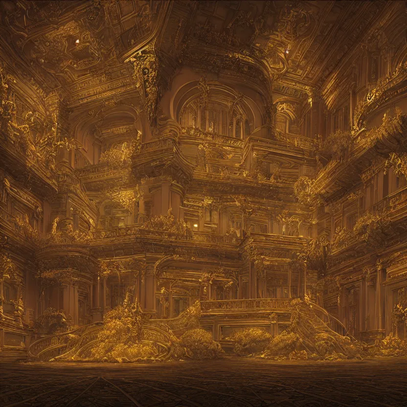 Image similar to photorealistic majestic eternal palace in the style of michael whelan and gustave dore. hyperdetailed photorealism, 1 0 8 megapixels, amazing depth, glowing rich colors, powerful imagery, psychedelic overtones, 3 d finalrender, 3 d shading, cinematic lighting, artstation concept art