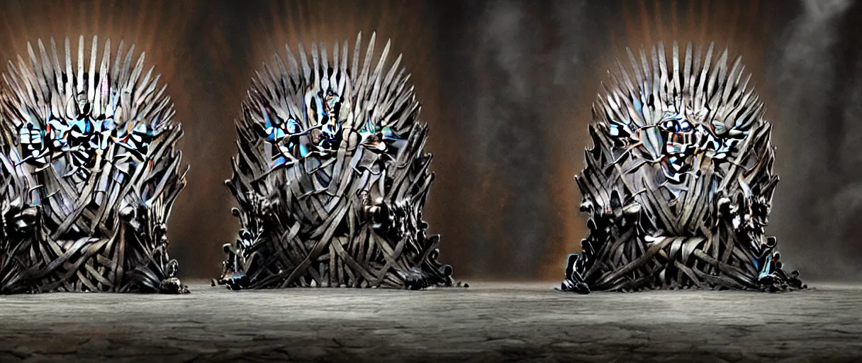 Prompt: movie still 4 k uhd 3 5 mm film color photograph of the iron throne room from game of thrones tv show