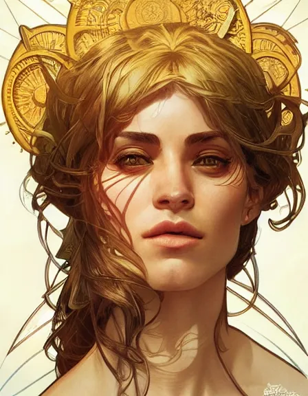 Image similar to climate change personified. sun, summer, strength, knowledge, portrait, symmetrical, highly detailed, digital painting, artstation, concept art, smooth, sharp focus, illustration, cinematic lighting, strength, art by artgerm and greg rutkowski and alphonse mucha and louis theophile hingre