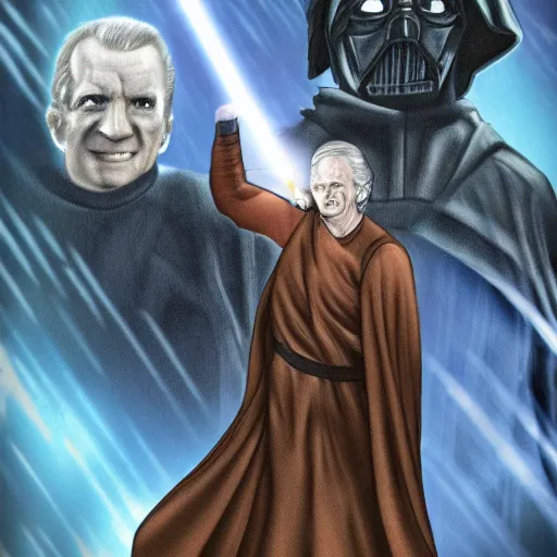 Prompt: Wipe Palpatine on the shoulders