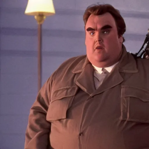 Image similar to cinematic, film still of john candy as louis tully in ghostbusters