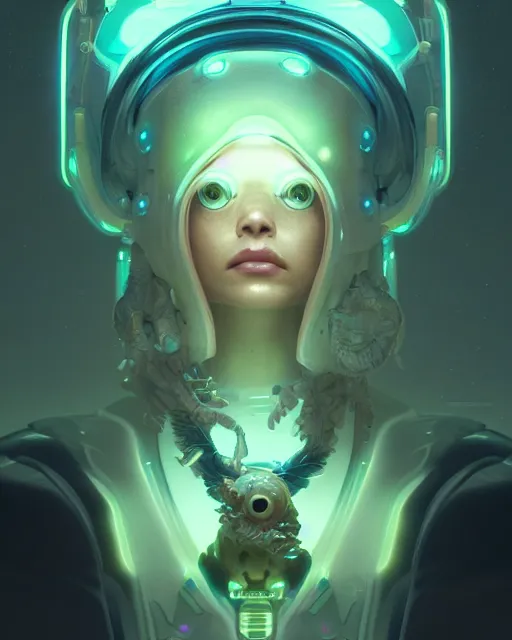 Image similar to one singular portrait of a cute bioluminescent creature, pulp scifi, highly detailed, digital painting, moody cinematic lighting, hyperrealism, dark retrowave, art by stanley lau and artgerm and magali villeneuve and alphonse mucha, artstation, octane render, cgsociety