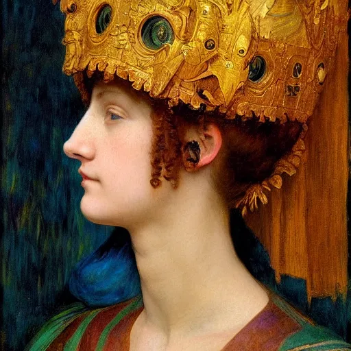 Prompt: a beautiful young clockwork girl wearing a bird mask, by annie swynnerton and diego rivera and elihu vedder, dramatic lighting, elaborate geometric ornament, head and shoulders view, soft cool colors, smooth, sharp focus, extremely detailed, adolf wolfli, donato giancola