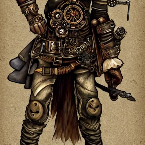 Prompt: steampunk warrior