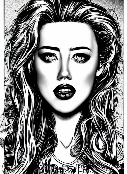 Image similar to amber heard as a Robert Crumb cartoon, detailed digital art, trending on Artstation