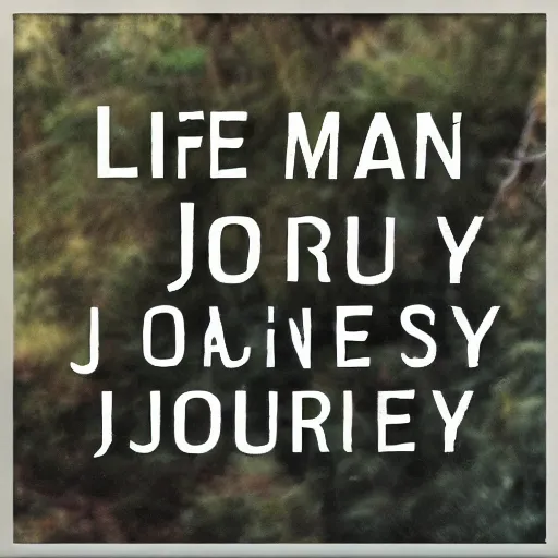 Prompt: life is a journey man