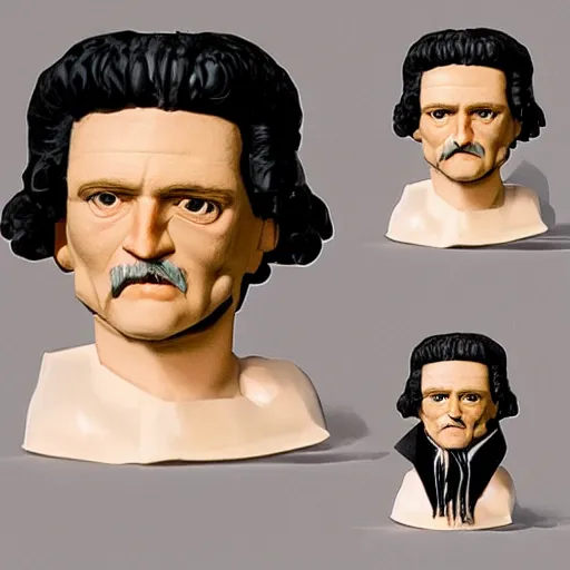 Image similar to 1 7 th century gottfried leibnitz wearing a wig stop motion vinyl action figure, plastic, toy, butcher billy style