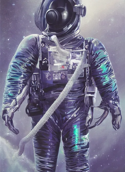 Image similar to astronauts in the underwater void - complex and hyperdetailed technical suit. reflection and dispersion materials. rays and dispersion of light. volumetric light. f / 3 2. noise film photo. flash photography. ultra realistic, wide angle. holographic and anaglyph materials, poster by wayne barlowe, mike winkelmann, wayne barlowe, craig mullins