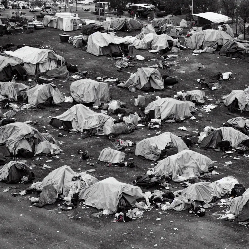 Image similar to an american homeless encampment in a major city