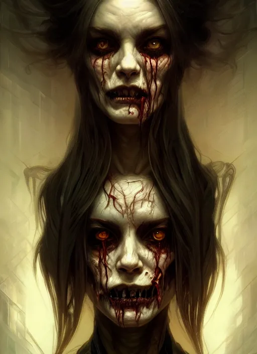 Prompt: symmetry!! portrait of a zombie, horror, moody lights!! intricate, scary, highly detailed, digital painting, artstation, concept art, smooth, sharp focus, illustration, art by artgerm and greg rutkowski and alphonse mucha