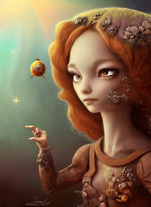 Image similar to highly detailed closeup portrait of a fairytale princess's favorite spacehip on mars, nicoletta ceccoli, mark ryden, lostfish, earl nore, hyung tae, frank frazetta, global illumination, god rays, detailed and intricate environment