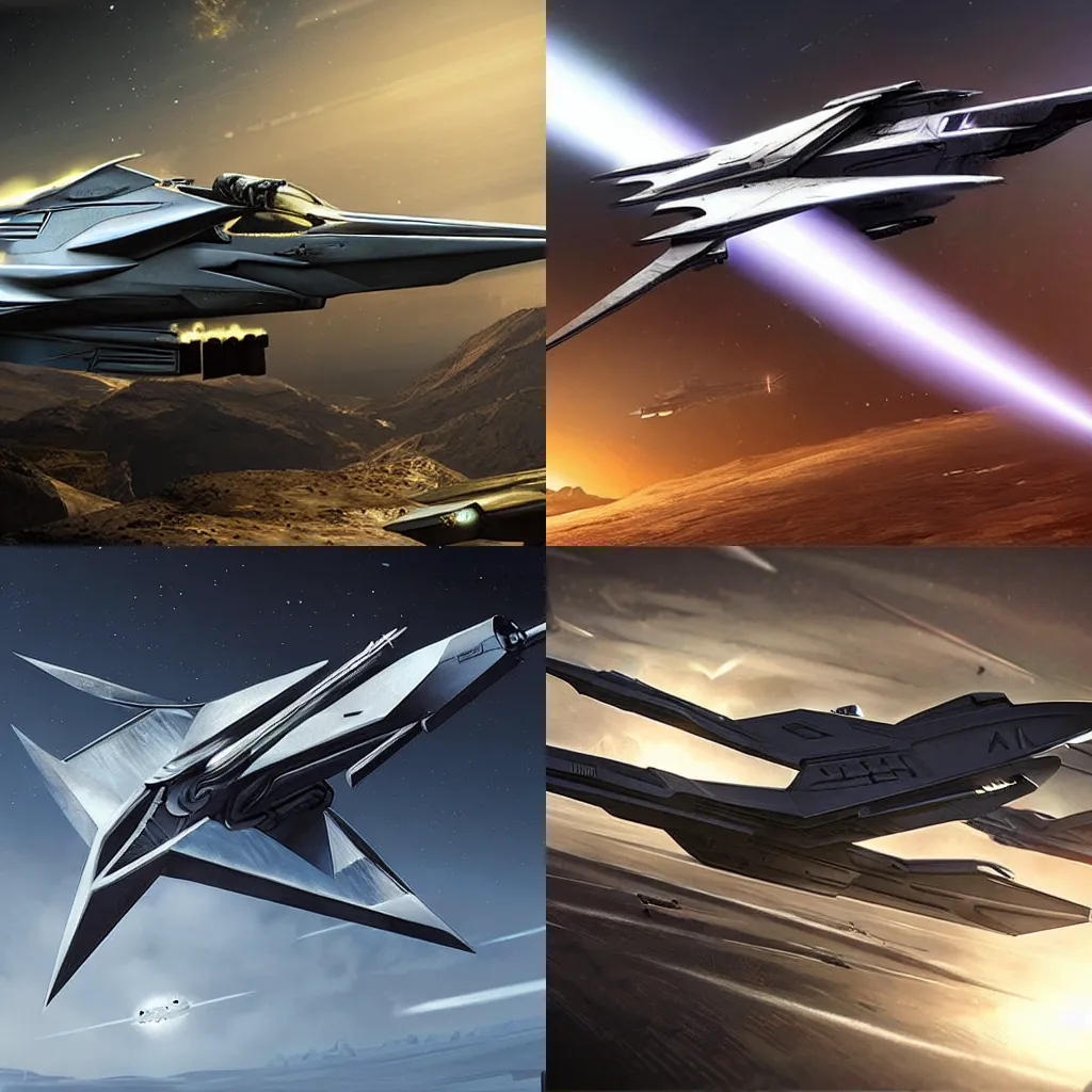 Prompt: “Anvil Aerospace Arrow, concept art, star citizen”