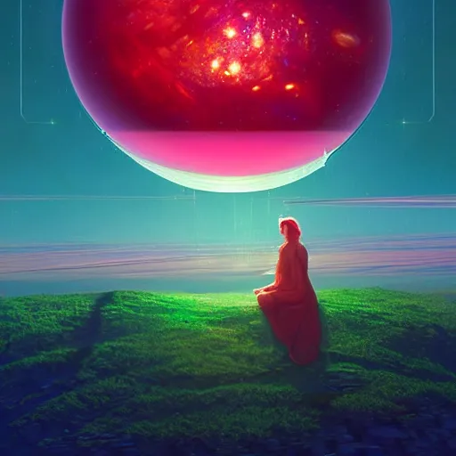 Image similar to a jewel and ruby jewel, 8k resolution digital illustration by beeple and michael whelan, trending on trending on artstation My head got replaced with Saturn, my mom is going to be so mad, by john